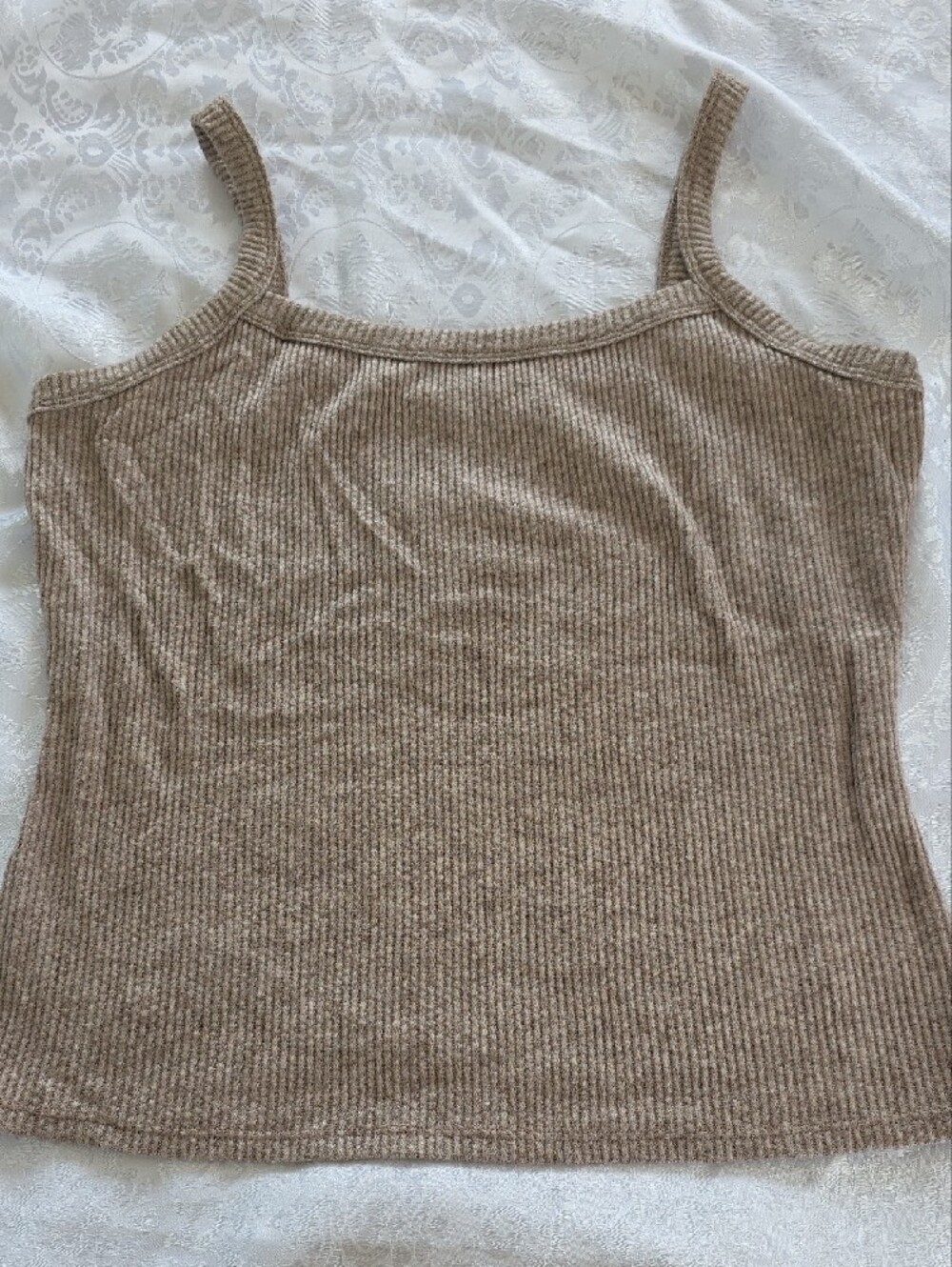 Beige Ribbed Tank Top - Picture 3 of 3